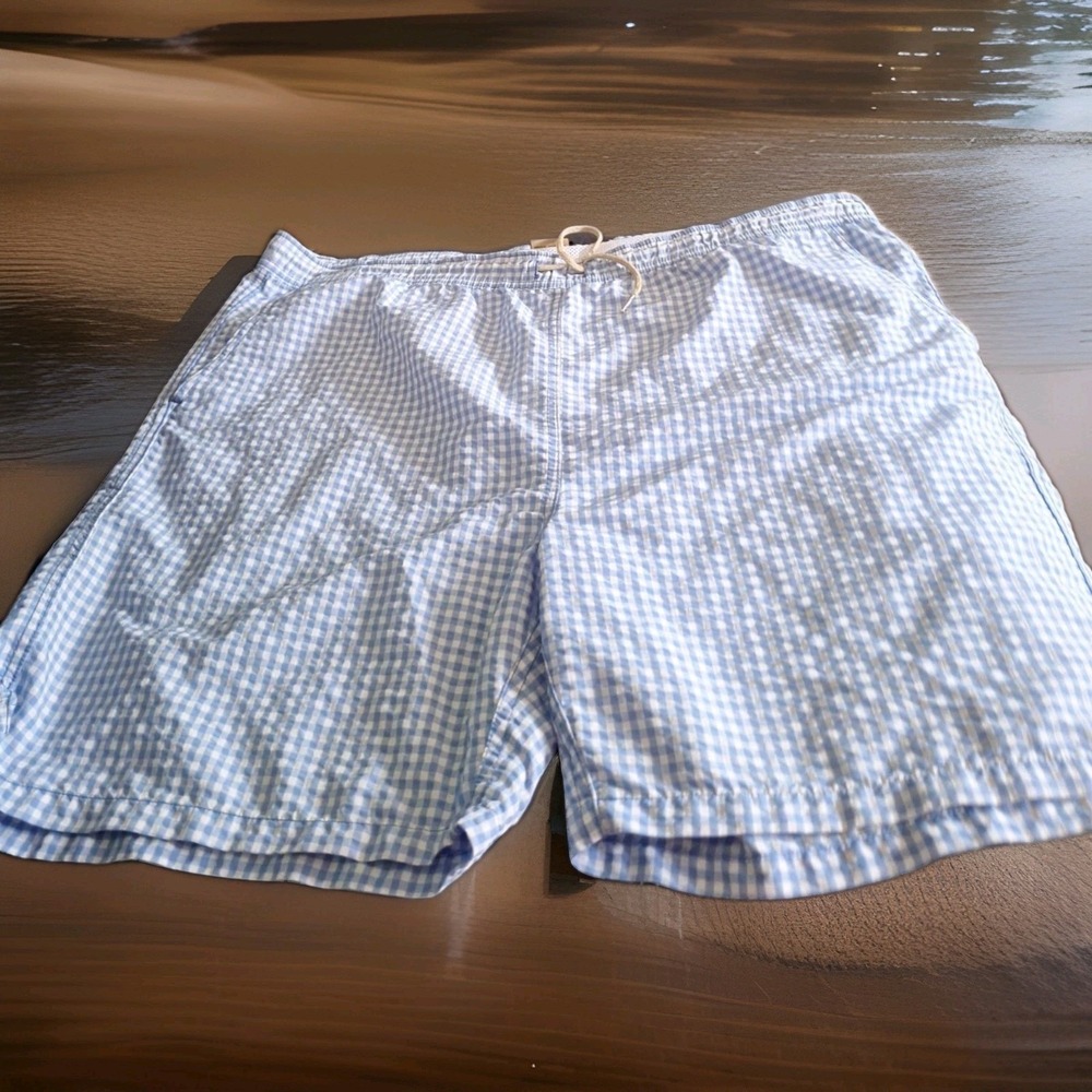 BILLS KHAKIS BLUE  & WHITE CHECK CLASSIC SWIM TRUNKS NYLON BLEND 2XL G-018